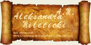Aleksandra Mileticki vizit kartica